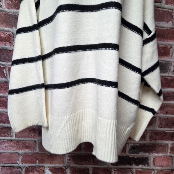 AVA & VIV Turtleneck Knit Sweater | 3X | Black Cream Pullover - Picture 6 of 6